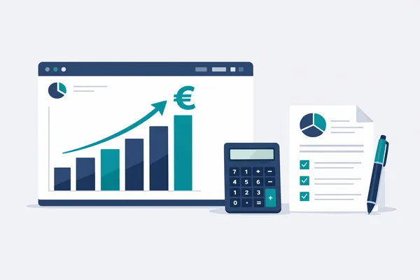 Écran avec graphique de valorisation et calculatrice pour estimation de prime CEE