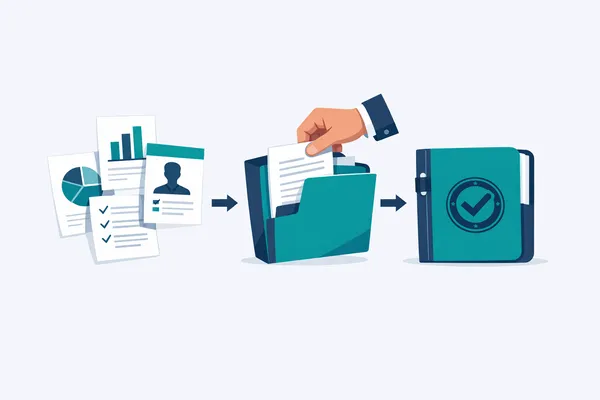 Main déposant des documents dans un dossier CEE validé